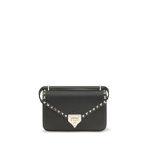 Valentino Garavani Black Calf Leather Bos Taurus Shoulder Bag