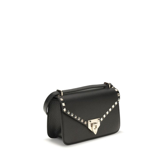Valentino Garavani Black Calf Leather Bos Taurus Shoulder Bag