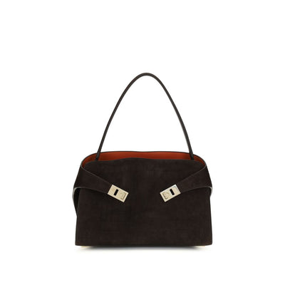 Ferragamo Brown Calf Leather Bos Taurus Shoulder Bag