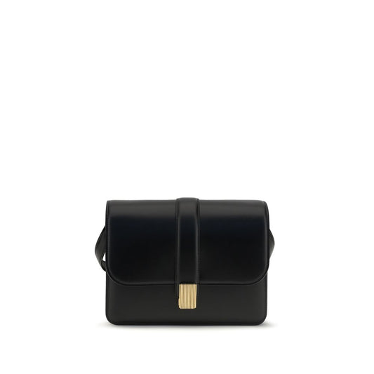 Khaite Black Calf Leather Bos Taurus Shoulder Bag