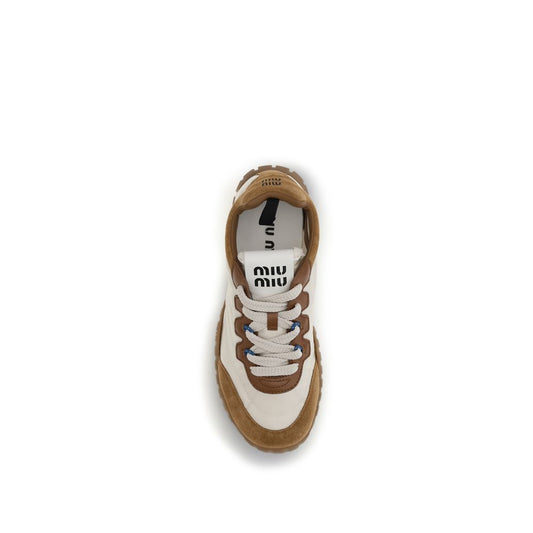 Miu Miu Beige Polyamide Athletic Sneakers