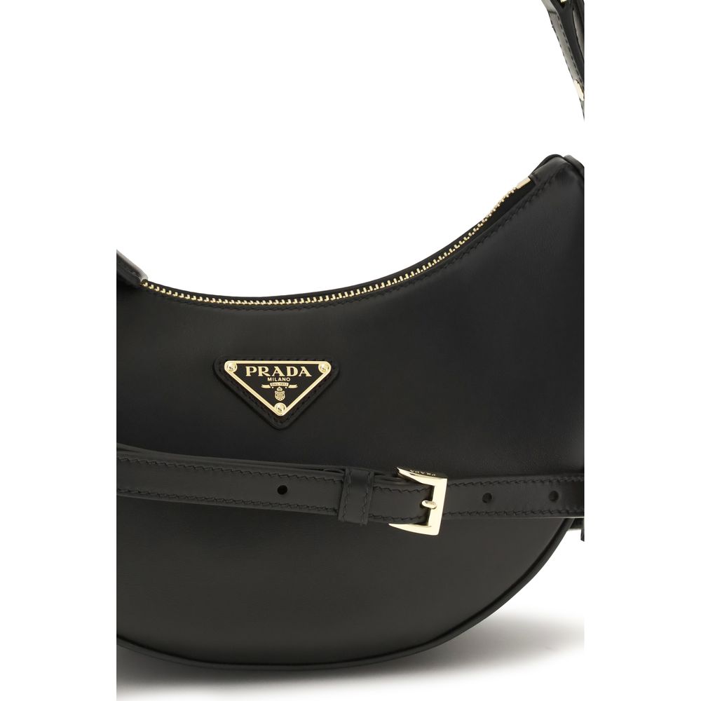 Prada Black Calf Leather Bos Taurus Shoulder Bag
