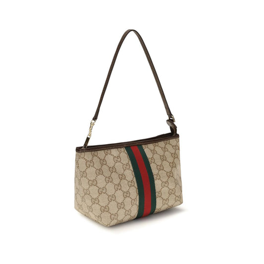 Gucci Small Beige GG Web Shoulder Pouch