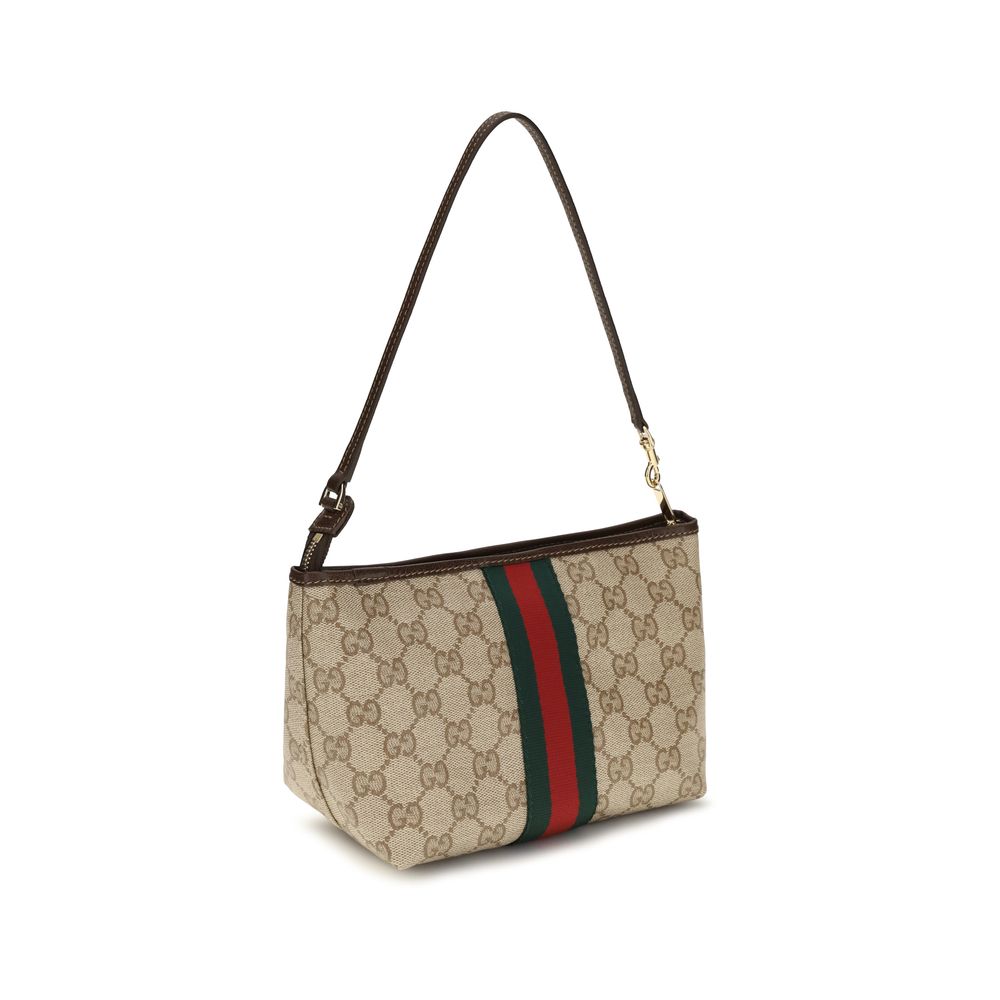 Gucci Small Beige GG Web Shoulder Pouch
