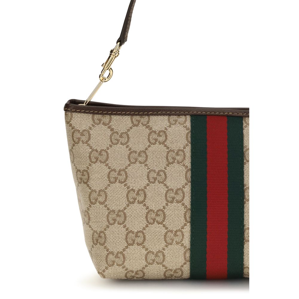 Gucci Small Beige GG Web Shoulder Pouch