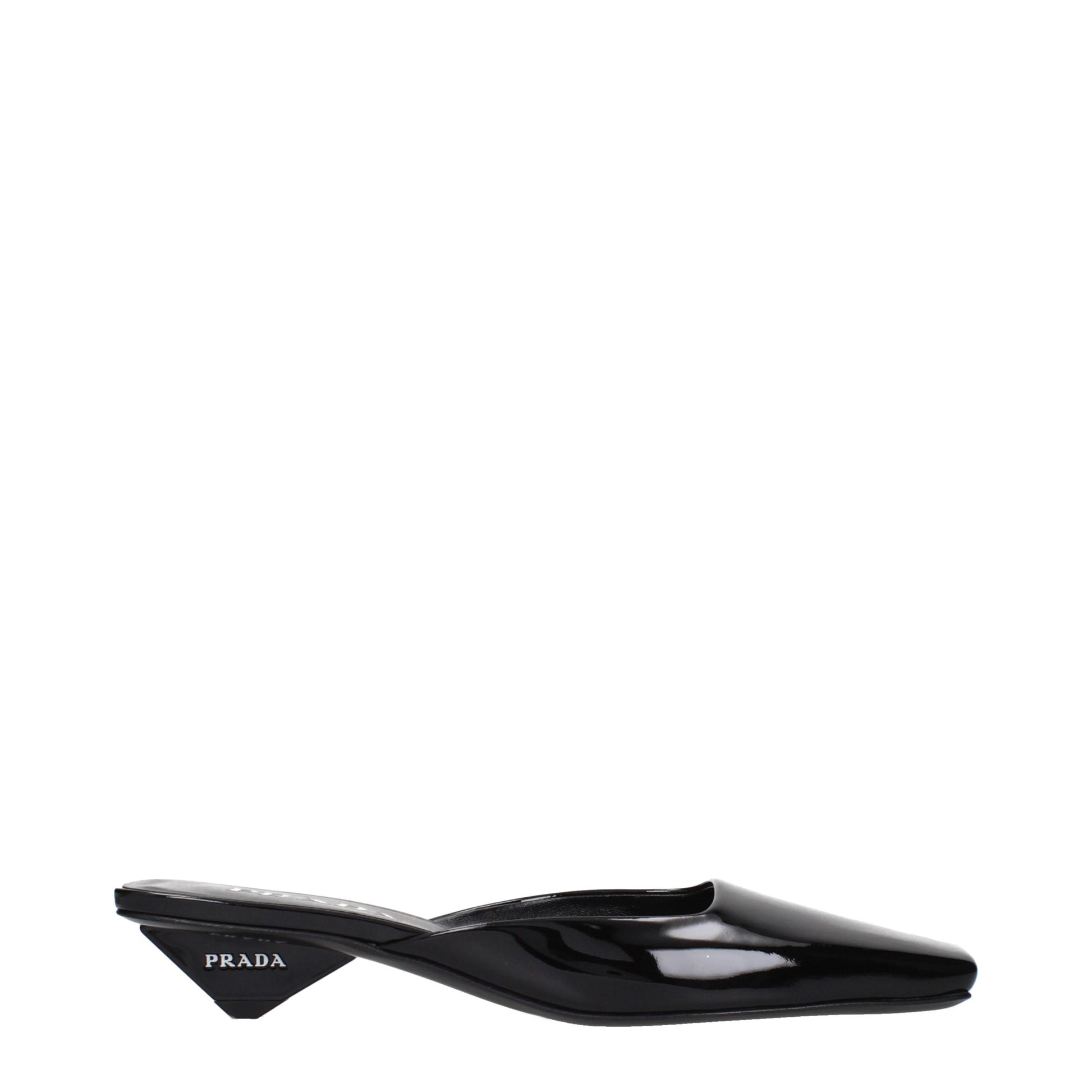 Prada Black Leather Flat Sandals