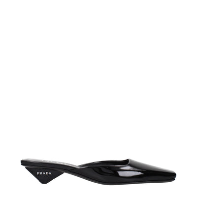 Prada Black Leather Flat Sandals
