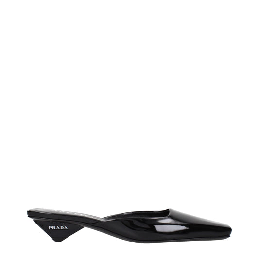 Prada Black Leather Flat Sandals
