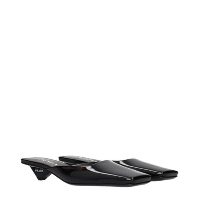 Prada Black Leather Flat Sandals