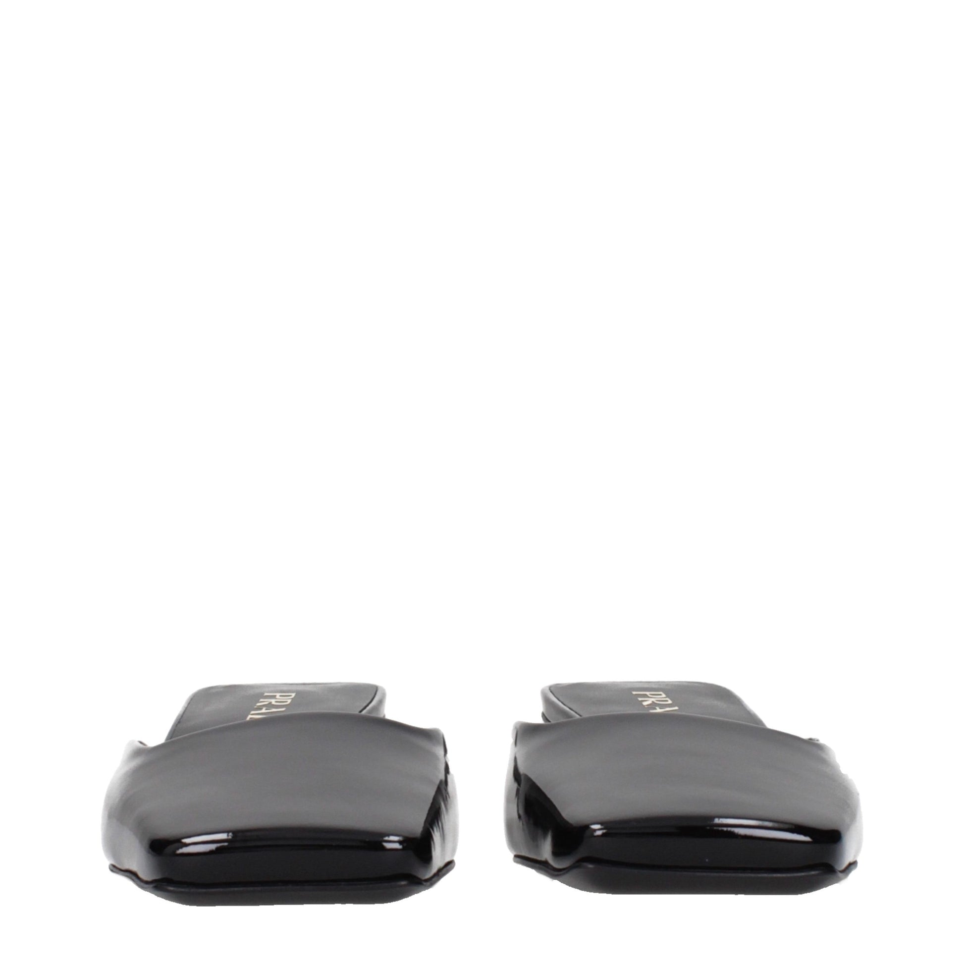 Prada Black Leather Flat Sandals