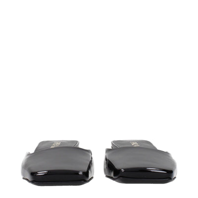 Prada Black Leather Flat Sandals