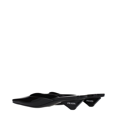 Prada Black Leather Flat Sandals