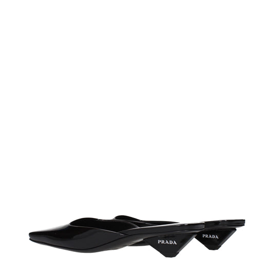 Prada Black Leather Flat Sandals