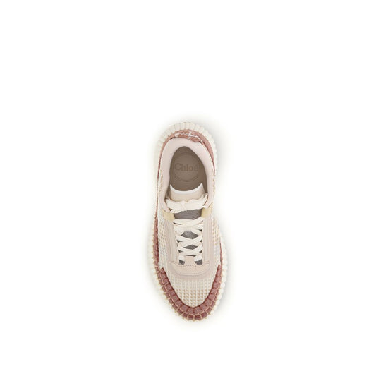 Chloé Beige Nylon Athletic Sneakers