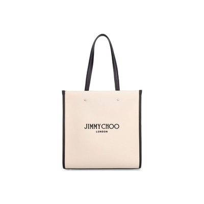 Jimmy Choo Beige Canvas Tote Bag