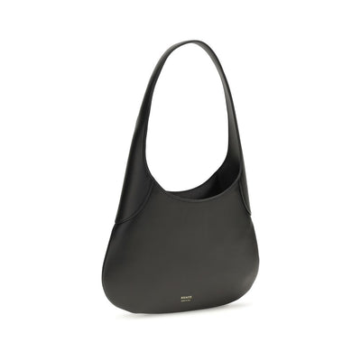Khaite Black Calf Leather Bos Taurus Shoulder Bag