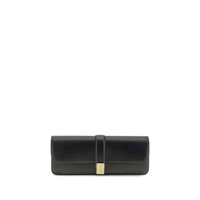 Khaite Black Calf Leather Bos Taurus Clutch Bag
