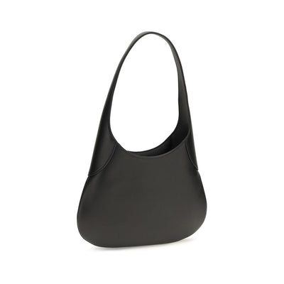 Khaite Black Calf Leather Bos Taurus Shoulder Bag