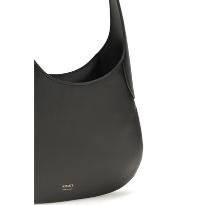 Khaite Black Calf Leather Bos Taurus Shoulder Bag