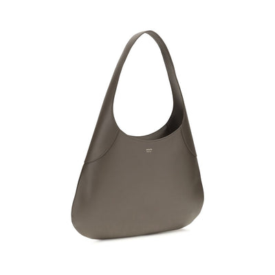 Khaite Gray Calf Leather Bos Taurus Handbag