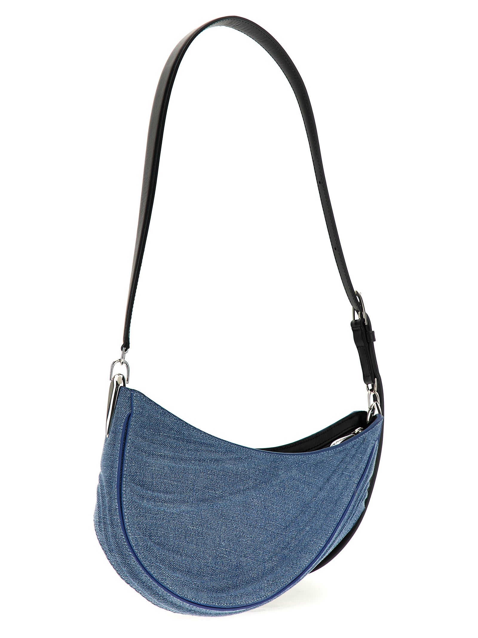 Mugler Blue Calfskin Shoulder Bag