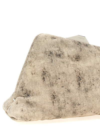 The Attico Gray Leather Clutch Bag