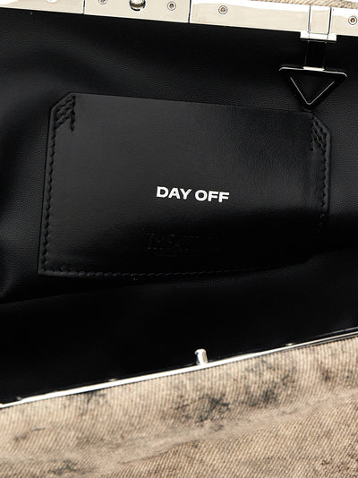 The Attico Gray Leather Clutch Bag