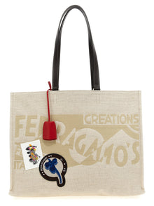 Ferragamo Beige Fabric Tote Bag
