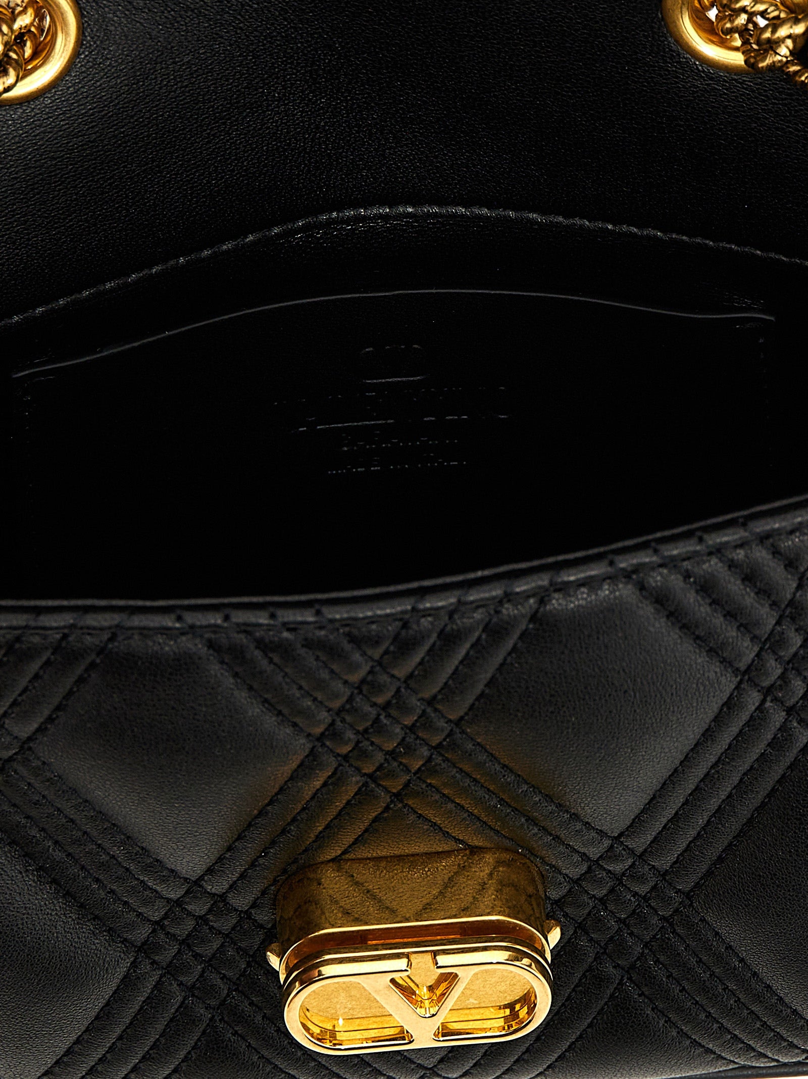 Valentino Garavani Black Lamb Leather Shoulder Bag