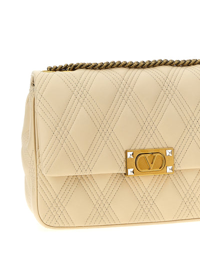Valentino Garavani White Lamb Leather Shoulder Bag