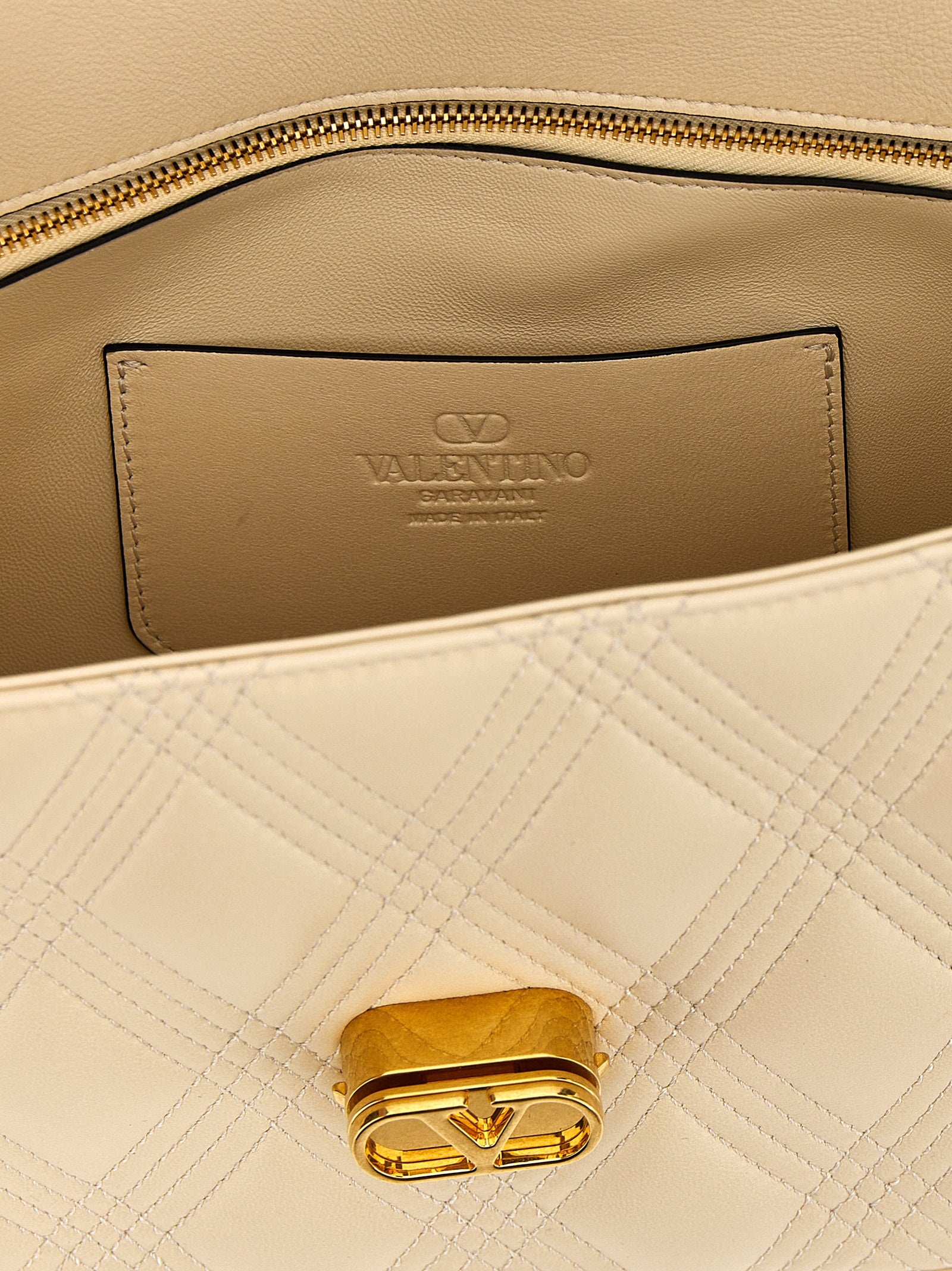 Valentino Garavani White Lamb Leather Shoulder Bag