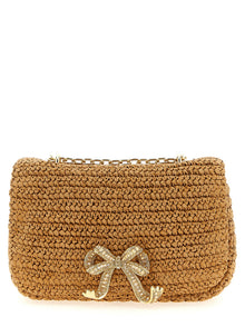 Self-Portrait Beige Raffia Shoulder Bag