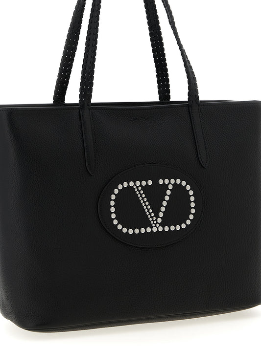 Valentino Garavani Black Calfskin Tote Bag