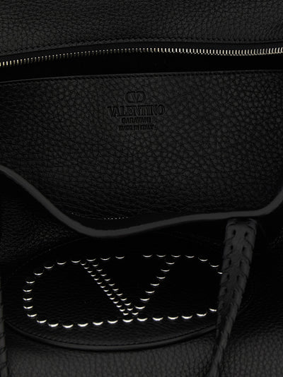 Valentino Garavani Black Calfskin Tote Bag