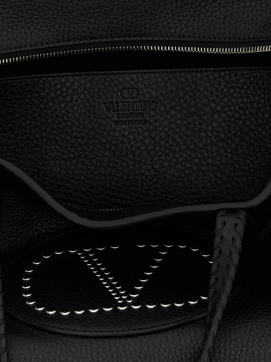 Valentino Garavani Black Calfskin Tote Bag