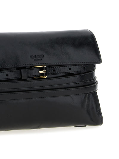 Moschino Black Leather Crossbody Bag
