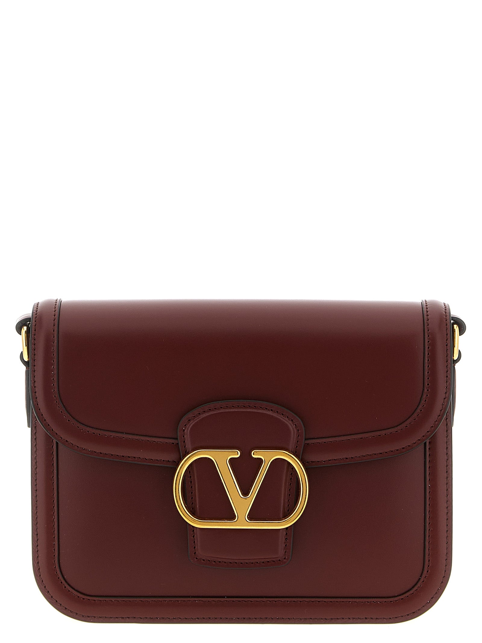 Valentino Garavani Bordeaux Calfskin Crossbody Bag