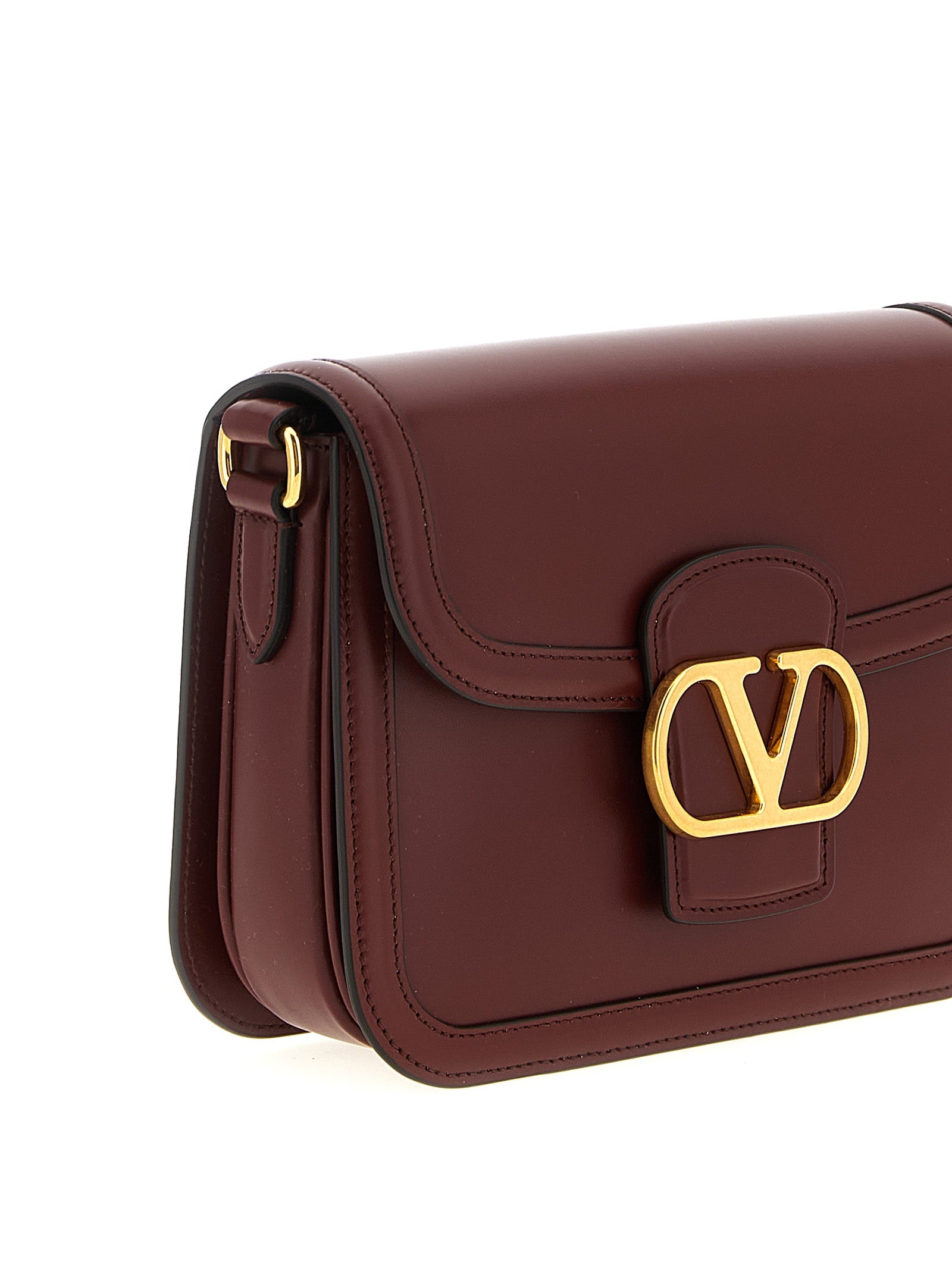 Valentino Garavani Bordeaux Calfskin Crossbody Bag