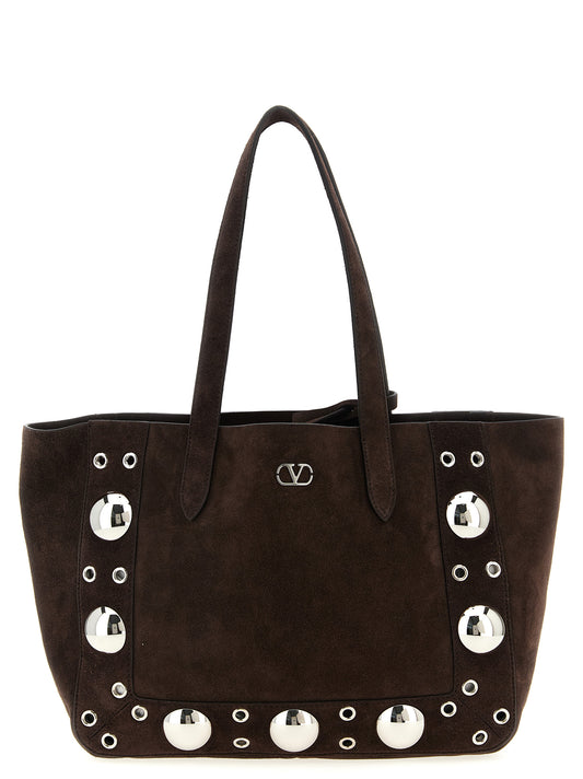 Valentino Garavani Brown Cowhide Tote Bag
