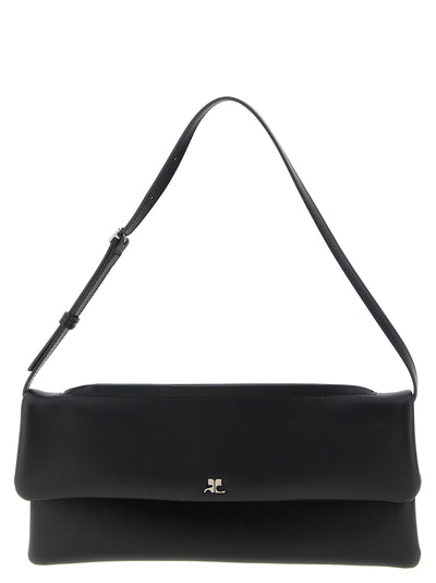 Courrèges Black Cowhide Clutch Bag