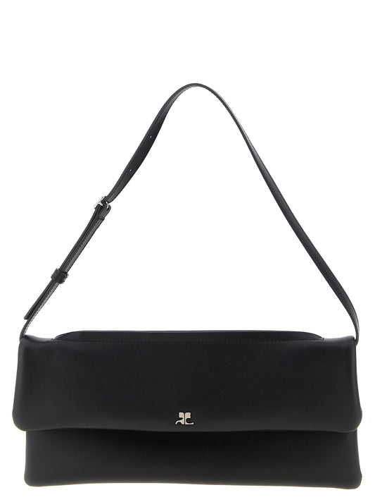 Courrèges Black Cowhide Clutch Bag