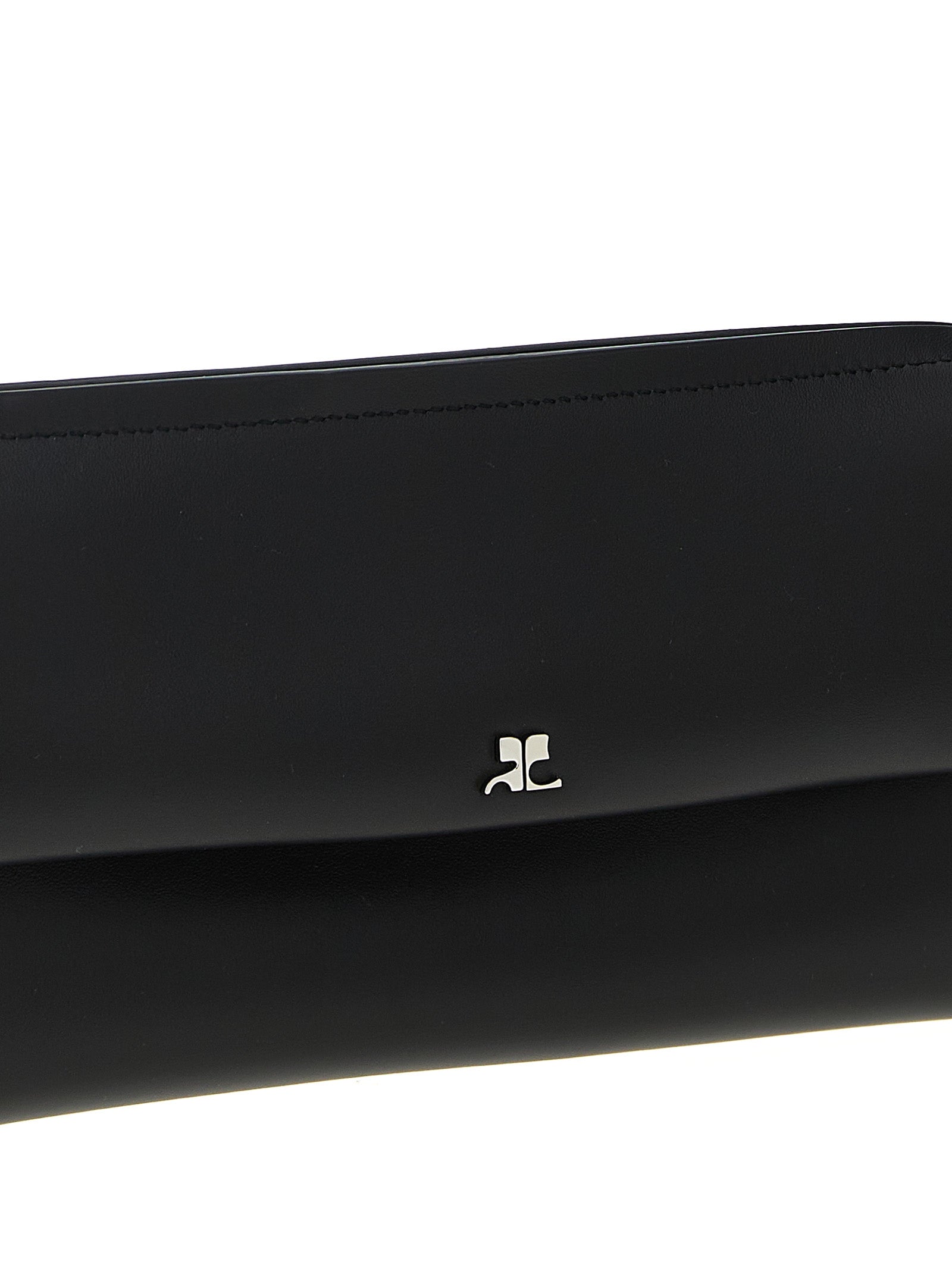 Courrèges Black Cowhide Clutch Bag