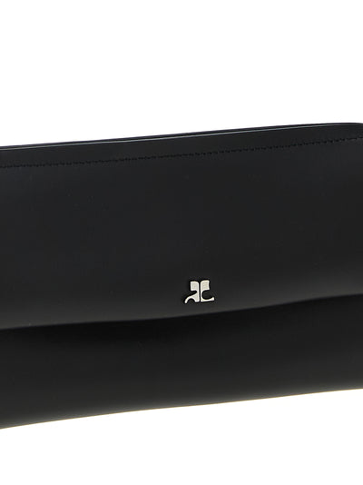 Courrèges Black Cowhide Clutch Bag