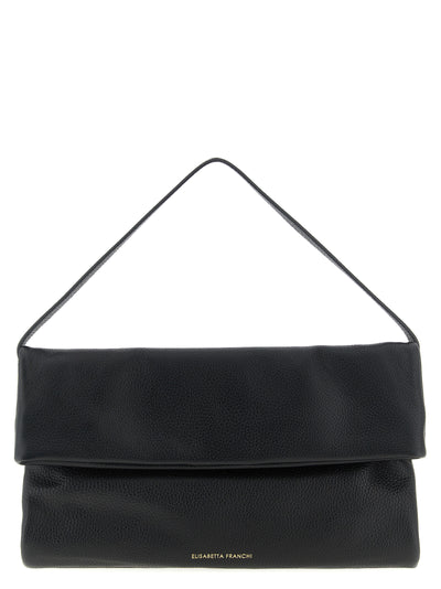 Elisabetta Franchi Black Calfskin Shoulder Bag