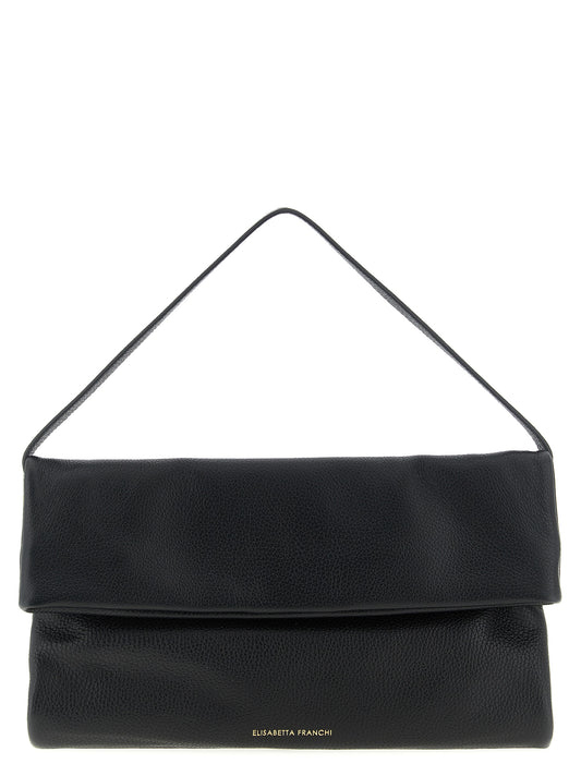 Elisabetta Franchi Black Calfskin Shoulder Bag
