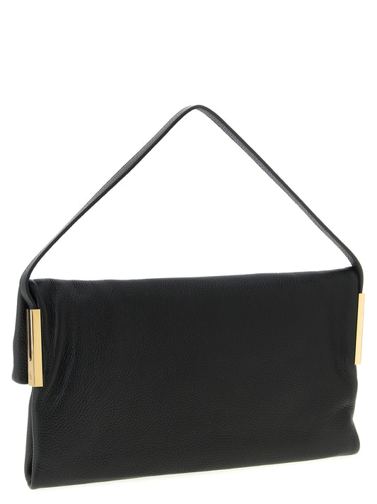 Elisabetta Franchi Black Calfskin Shoulder Bag