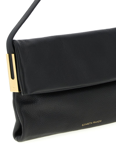 Elisabetta Franchi Black Calfskin Shoulder Bag