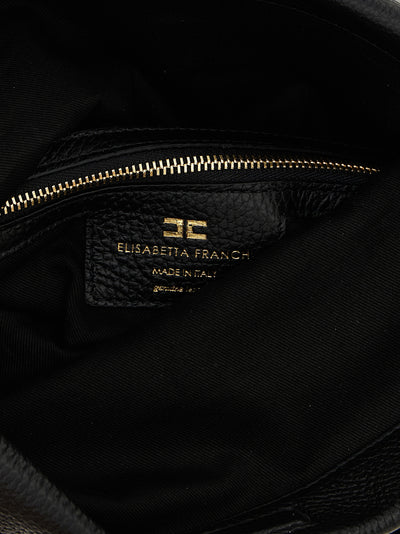 Elisabetta Franchi Black Calfskin Shoulder Bag