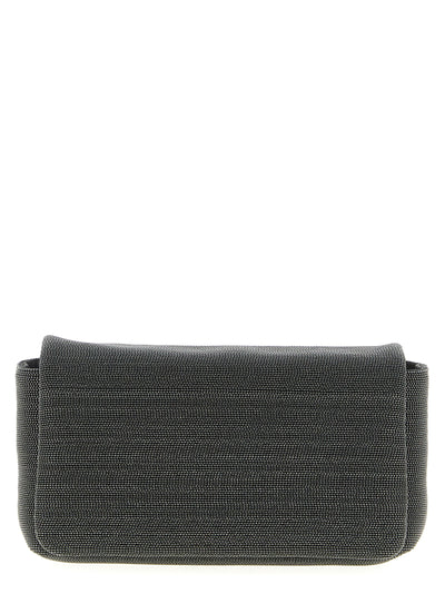 Brunello Cucinelli Black Leather Clutch Bag
