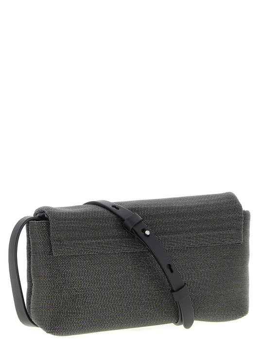 Brunello Cucinelli Black Leather Clutch Bag